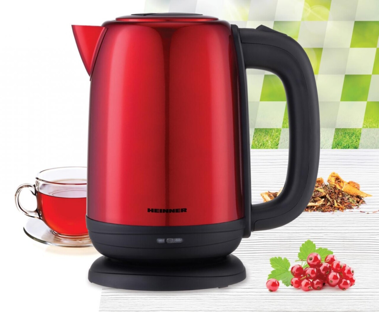 Fierbator electric Heinner, 1850-2200W, 1.7L, rosu - imagine 4